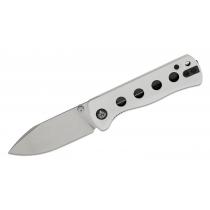 QSP Canary Folding Knife - 2.84" 14C28N Stonewashed DP Blade White G10 Handle