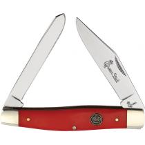 Queen Moose Red UK EDC Pocket Knife - Stainless clip and spey blades Red Smooth Handle
