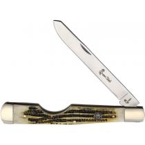Queen Large Easy Open Winterbottom Pocket Knife - Stainless Steel Blade Winterbottom Jigged Bone Handle
