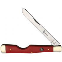 Queen Easy Open Red Pocket Knife - Stainless Steel Blade Red Smooth Handle