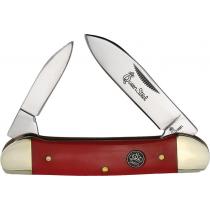Queen Canoe Red UK EDC Pocket Knife - Stainless Spear and Pen Blades Red Smooth Handle