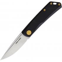 Real Steel Luna UK EDC Pocket Knife - 2.75" D2 Blade, Black G10 Handle