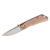 Real Steel Luna Eco Pocket Knife - 2.75" D2 Blade Bronze Stainless Steel Handle
