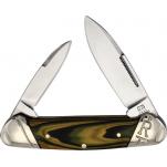 Rough Ryder RR2259 UK EDC Wasp Canoe Knife  - 2.48" Stainless Steel Spear and Pen Blades, Black and Yellow G10 Handle