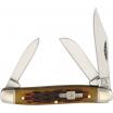 Rough Ryder UK EDC Small Stockman Amber Bone Pocket Knife - 2.75" Closed - Amber Jigged Bone Handle