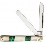 Rough Ryder UK EDC Doctors Knife Malachite Pearl - 2.87" Stainless Spey Blade, Malachite and Pearl handle