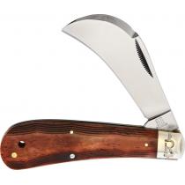 Rough Ryder High Plains Hawkbill Folding Knife - 3.1" Stainless Hawkbill Blade, Brown Bone Handle