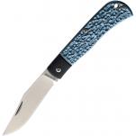 Rough Ryder 2103 UK EDC Folding Knife - 3" Stain Finish Blade with Blue and Black Textured Handle
