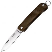 Ruike S11N UK EDC Criterion Collection S11 Keyring Knife - 2.1" Polished Blade, Brown G10 Handles