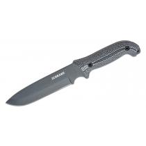 Schrade F52M Frontier Knife - 7.04" Black Powder Coated Carbon Blade, Black Micarta Handle, Polyester Sheath with Ferro Rod & Sharpening Stone