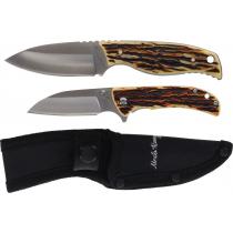 Schrade Uncle Henry Fixed and Folding Knife Combo Gift Set - 3" Fixed Blade and 2.75" Folding with Staglon Handles