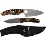 Schrade Uncle Henry Fixed and Folding Knife Combo Gift Set Large - 4" Fixed Blade and 3" Folding with Staglon Handles