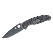 Spyderco C142PBBK Resilience Lightweight Folding Knife - 4.2" Black Oxide Plain Blade, Black Handle