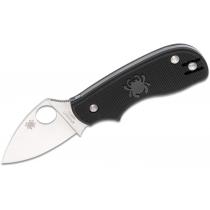 Spyderco C154BPK Squeak UK EDC Folding Knife 2" Satin Plain Blade, Black FRN Handles - C154PBK