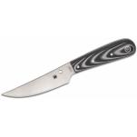 Spyderco Bow River Fixed Blade Knife 4.4" 8Cr13MoV Trailing Point, Black/Gray G10 Handles, Leather Sheath - FB46GP