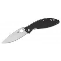 Spyderco Astute Folding Knife 3.02" Satin Plain Blade Black G10 Handle