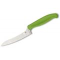 Spyderco Z-Cut Offset Kitchen Knife - 4.5" Blade, Green Handle
