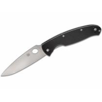 Spyderco Resilience Folding Knife 4-1/4" Satin Plain Blade, Black G10 Handles - C142GP