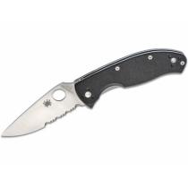 Spyderco Tenacious Folding Knife 3-3/8" Combo Blade, G10 Handles - C122GPS