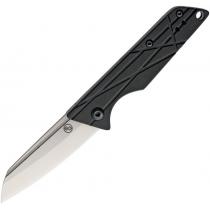 StatGear Ledge UK EDC Folding Knife Black - 2.5" Stonewashed Finish Blade, Black G10 Handle, Lanyard Hole