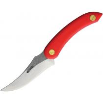 Svord AM Kiwi Fixed Blade Skinner Knife - Red - 3.5" Steel Skinner Blade, Red Polypropylene Handle, Black Belt Sheath