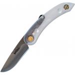 Svord Crystal Polycarbonate Peasant UK EDC Knife - 2.5" Non Locking Stainless Steel Blade, Clear Polycarbonate Handle
