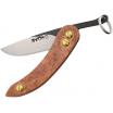 Svord Peasant Micro Copper UK EDC Knife - 2" Two Tone Finish Carbon Blade - Copper Handle, Brown Leather Pouch
