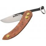 Svord Peasant Micro Copper UK EDC Knife - 2" Two Tone Finish Carbon Blade - Copper Handle, Brown Leather Pouch