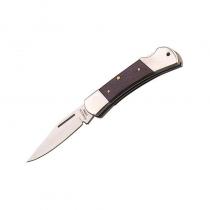 Whitby LK607 Ebony Stainless Steel Locking Pocket Knife - 2.5"" Stainless Steel Blade, Lanyard Hole