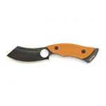 Whitby KEER Camp Knife - 3" Black Oxide Coated Blade, Tan G10 Handle, Black Kydex Sheath - HK70/T