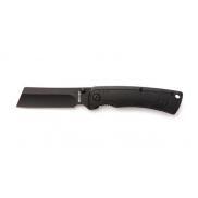 Whitby Cleaver Liner Lock Knife - Black - 2.75" Blade, Black Aluminium Handle