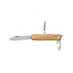 Olive Wood UK EDC Multipurpose Folding Knife 2.76" Blade - Corkscrew, Screwdriver and Can Opener - PK913