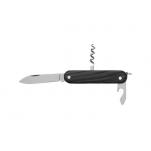 Black Pakkawood UK EDC Multipurpose Folding Knife 2.76" Blade - Corkscrew, Screwdriver and Can Opener - PK913/B