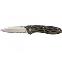 Whitby 3.5" Camo Lock Knife - Part Serrated - Stainless Steel Blade - LK127