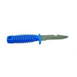 MAC Coltellerie 2" Blunt End Divers Knife with Plastic Sheath and Leg Straps - Blue - DK1728/BL