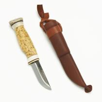 Wood Jewel Wilderness 7.7 Knife - 3" Carbon Steel Blade - Curly Birch Handle