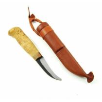 Wood Jewel Gut Opener Classic Hunting Knife - 3" Carbon Steel Blade - Curly Birch Handle