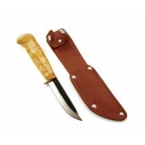 Wood Jewel Classic Scout Knife - 3.14" Carbon Steel Blade - Curly Birch Handle