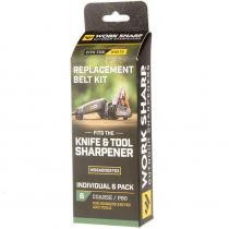 Replacement Belt Kit for Work Sharp Knife and Tool Sharpener Mk1 and Mk.2 - 6 x P80 Coarse Belts (WSSA0002703)