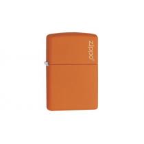 Orange Matt Logo Zippo Lighter - Genuine Zippo windproof lighter