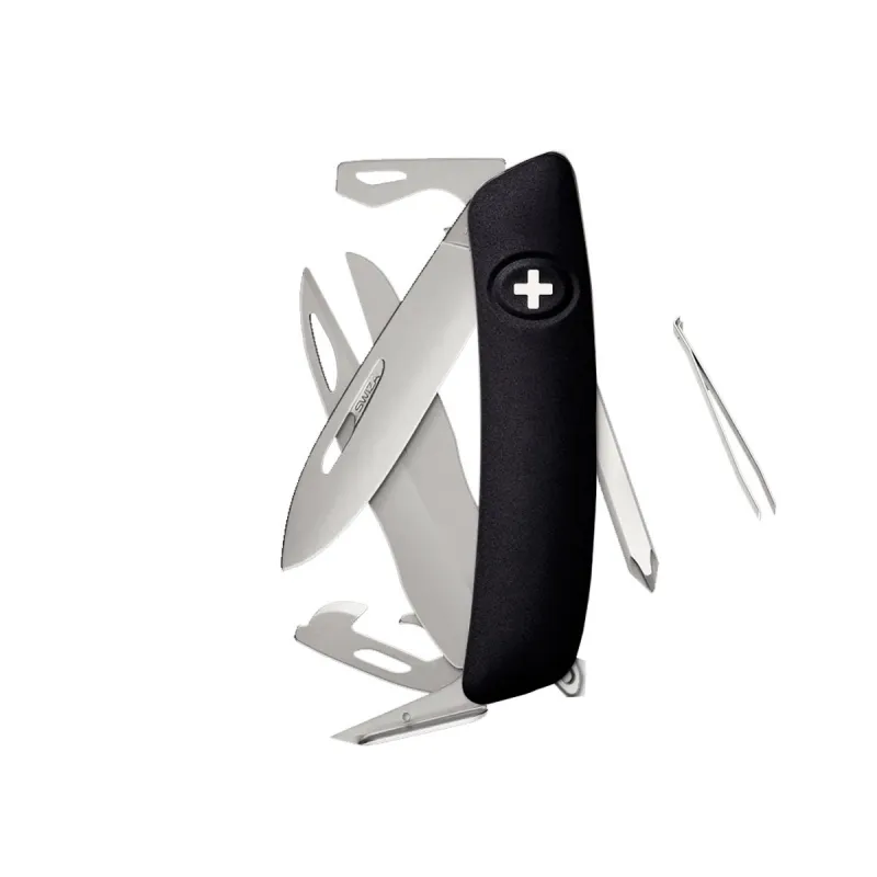 Swiza D08R AM Scissors Black 12 Function Multi-Tool - 2.95" Blade Cyclaire Knives and Tools