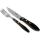 Tramontina Churrasco 4 Piece Jumbo Cutlery Set - 2 Knives and 2 Forks with Wood Handle Cyclaire Knives and Tools