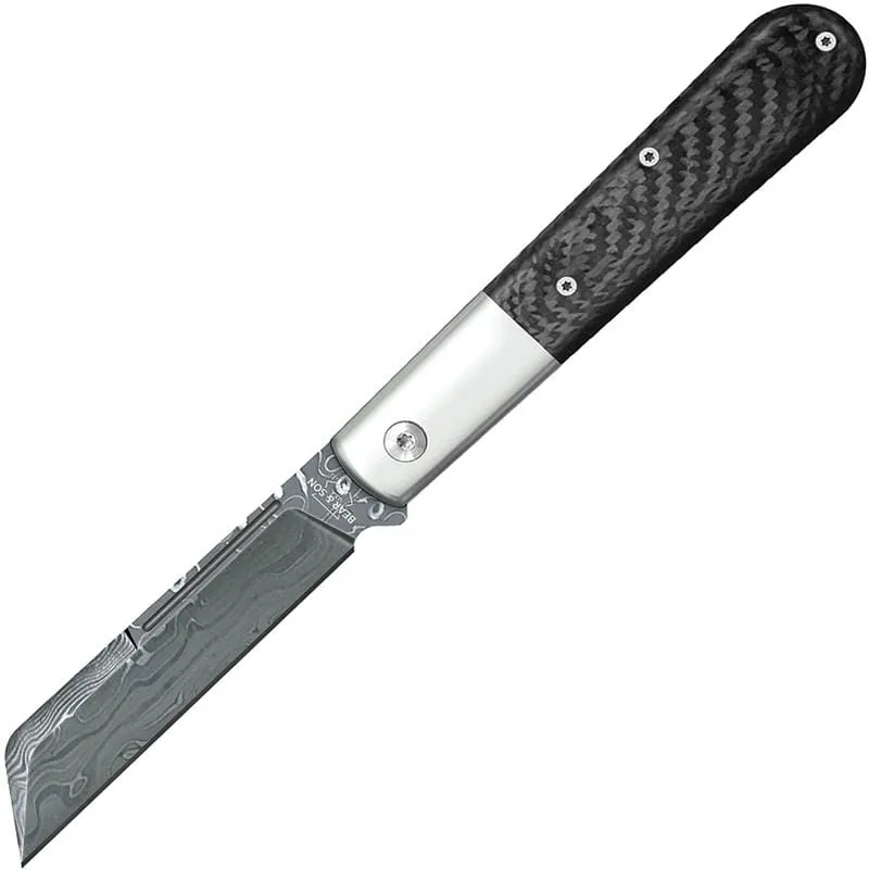 Bear & Son MCF180D UK EDC Large Sheepsfoot Modern Damascus Barlow - 3" Damascus Blade Cyclaire Knives and Tools