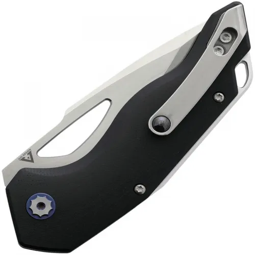 Begg Galaxy Button Lock Folding Knife - 3.25" VG-10 Satin Harpoon Blade Black and Green G10 Handle
