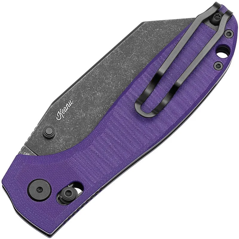 Bestech Liger Folding Knife - 3.61" Black D2 Wharncliffe Blade Purple G10 Handle Cyclaire Knives and Tools
