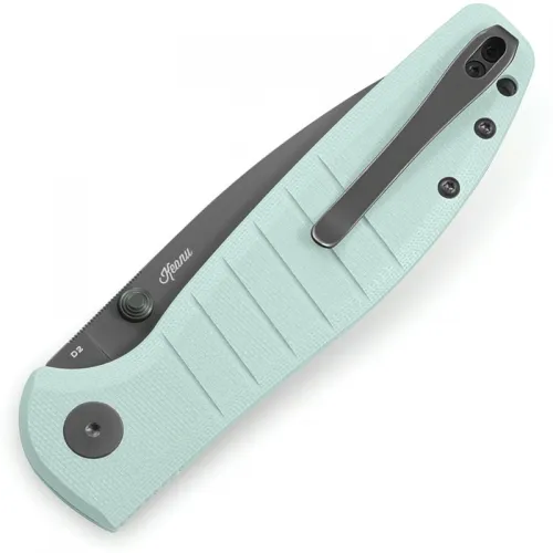 Bestech Bestechman Goodboy Folding Knife - 3.54" D2 Grey DLC Blade Ice Cream Blue G10 Handle