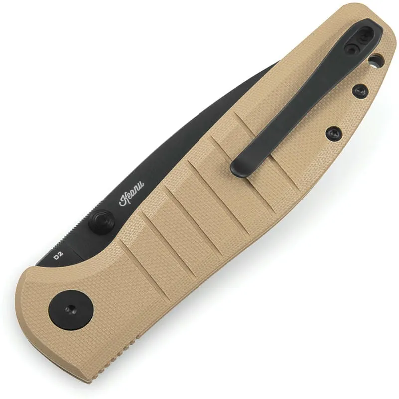 Bestech Bestechman Goodboy Folding Knife - 3.54" D2 Black DLC Blade Desert G10 Handle Cyclaire Knives and Tools