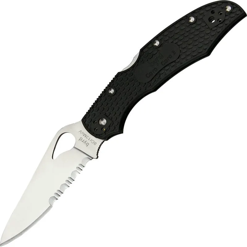 Byrd Cara Cara 2 Folding Knife - 3.75" Part Serrated Blade Black FRN Handle Cyclaire Knives and Tools