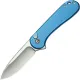 CIVIVI Elementum II Button Lock - 2.96" Nitro-V Satin DP Blade Blue Aluminum Handle Cyclaire Knives and Tools