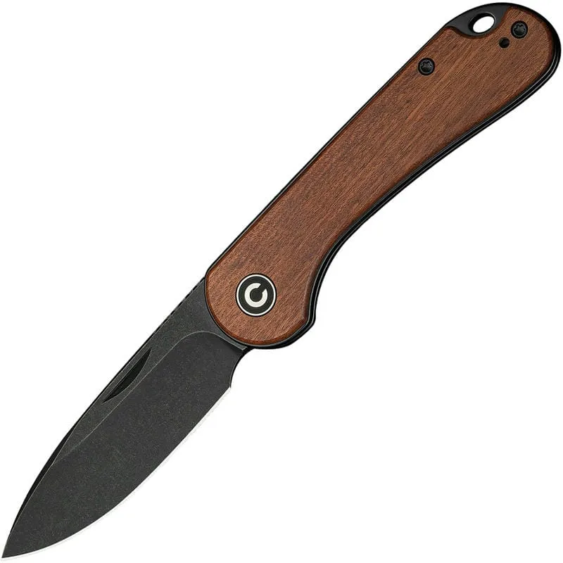 CIVIVI Knives Elementum UK EDC Folding Knife - 2.96" 14C28N Black DP Blade Guibourtia Wood Handle Cyclaire Knives and Tools